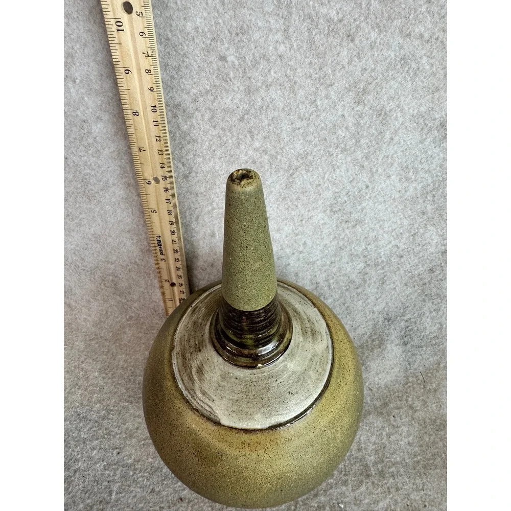 Vintage Ceramic Bud Vase Unique Glaze Earth Tones‎ Tall Neck Decorative Art